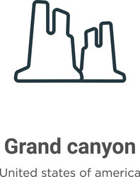 Grand canyon outline icon thin line black vector