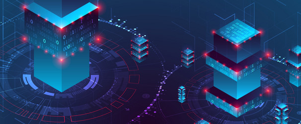 isometric big data concept database abstract vector image