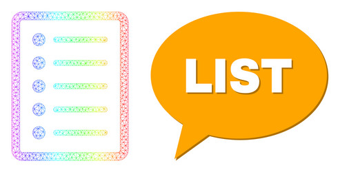Rainbow network gradient list page icon vector