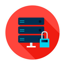 Server data protect circle icon vector