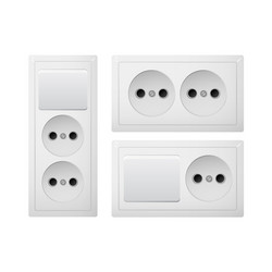 socket type c with switch power plug receptacle vector