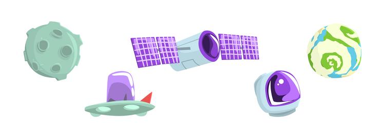 astronaut outer space object and attribute vector image