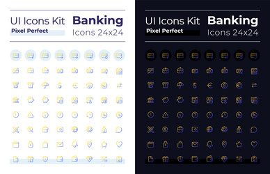 banking pixel perfect gradient linear ui icons vector image