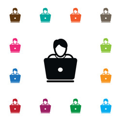 isolated notebook icon hacker element can vector image