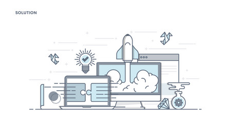 Modern Line Solution Header vector image
