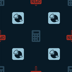 set hanging sign with text open calculator vector image