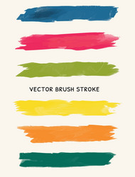 Colorful watercolor brush strokes vector