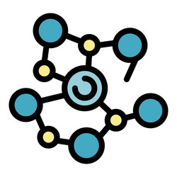 network hub connecting nodes in data system vector image