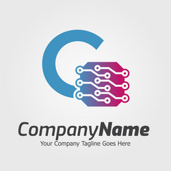 Programming code and technology logo template vector