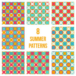 set of eight seamless patterns vector image