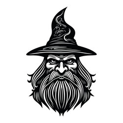 wizard logo graphic design mage face concept icon vector