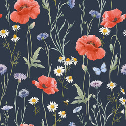 beautiful seamless floral pattern with hand vector image