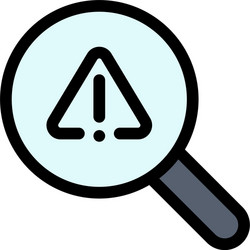 Find search view error flat color icon vector