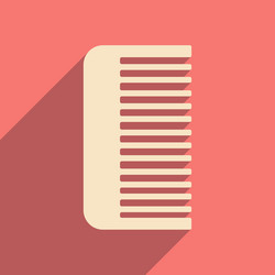 Flat with shadow icon and mobile application comb vector