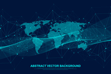 Global network connection concept big data vector