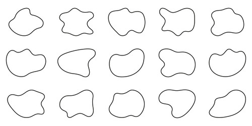 Irregular organic line blob set asymmetric shape vector