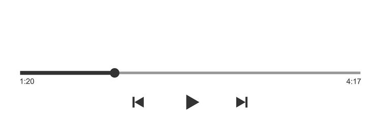 mediaplayer progress loading bar with time slider vector image