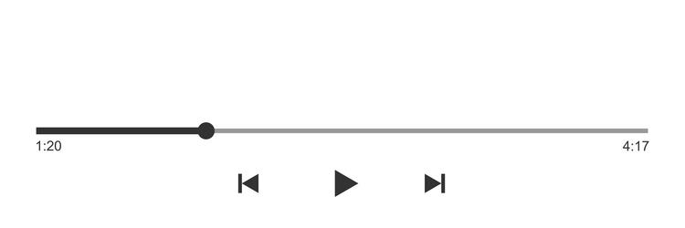 Mediaplayer progress loading bar with time slider vector