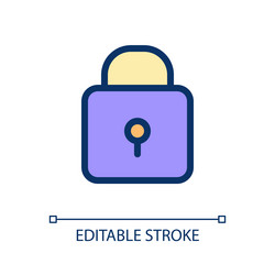 Padlock pixel perfect rgb color ui icon vector