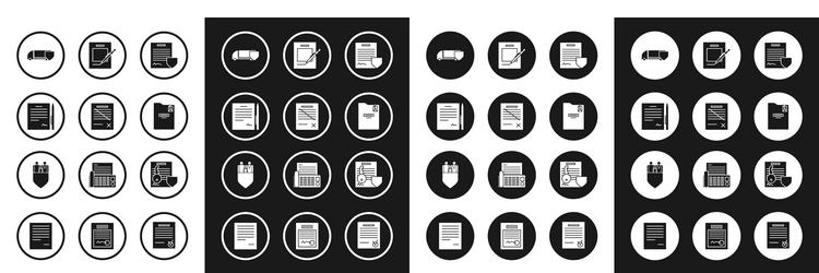 Set contract with shield delete file document vector