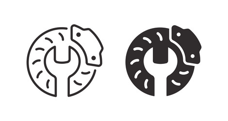 brake service and repair icons Vector Image