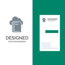 cloud file data computing grey logo design vector image