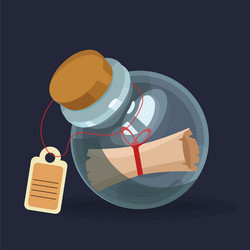 Game icon bottle old scroll design for app user vector