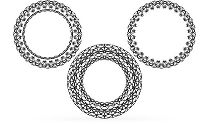 outline frame set isolated on white coloring vector image