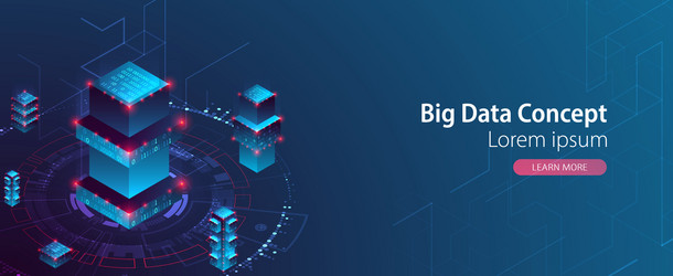isometric big data concept database abstract vector image