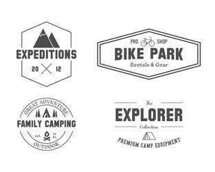 Outdoor Explorer Camp Badges & Labels Vector Image