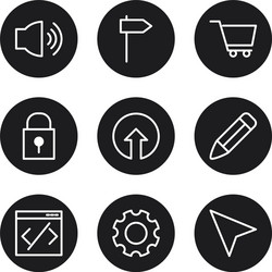 padlock and user interface icon set block style vector image