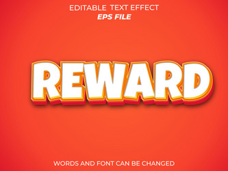 reward text effect font editable typography 3d vector image