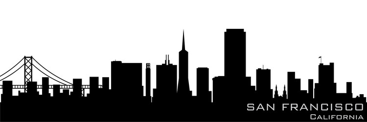 San Francisco Skyline Silhouette Vector Image