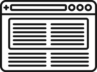 video browser icon outline computer vector image