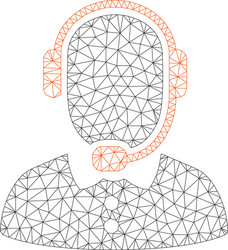 call center operator polygonal frame mesh vector image
