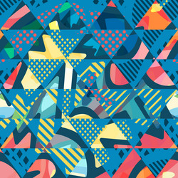 Gold and blue elegant geometric seamless pattern Vector Image