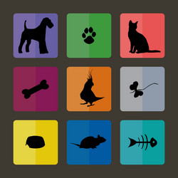 Veterinary icons with pets vector