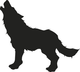 Howling Wolf Silhouette PNG Transparent Clip Art Image​