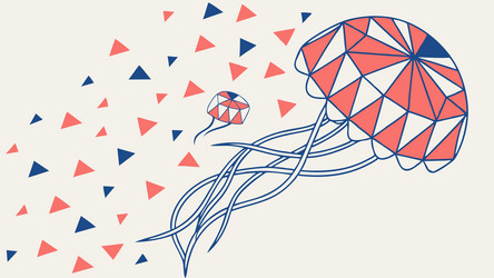 abstract geometric jellyfish with triangular vector image