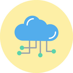 cloud computing flat circle icon vector image