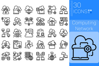 computing network outline vector image