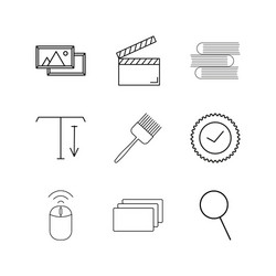 Design elements linear icon set simple outline vector