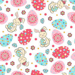 Easter seamless pattern with eggs vector