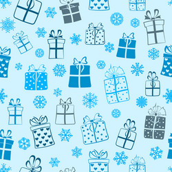 Gift Boxes & Snowflake Pattern vector image
