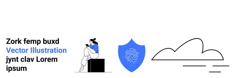 modern digital security concept with woman using vector image