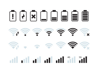 Phone interface bar mobile network wifi 5g signal vector