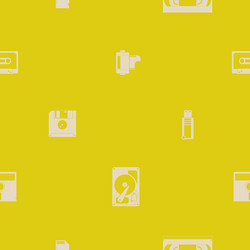 seamless background with data storage icons vector image