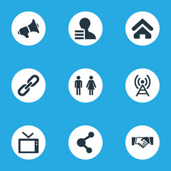 Set of simple network icons vector