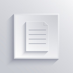 White Square Icon with Shadow vector