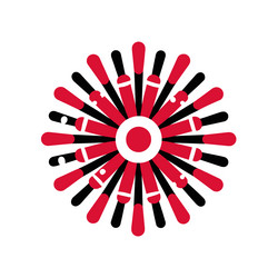 firework explosion red black display vector image